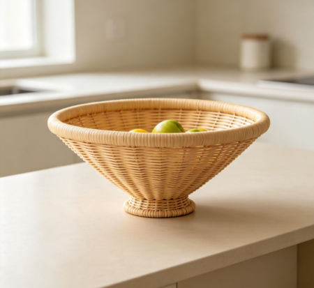 Two-Tone Ombre Pedestal Woven Fruit Bowl