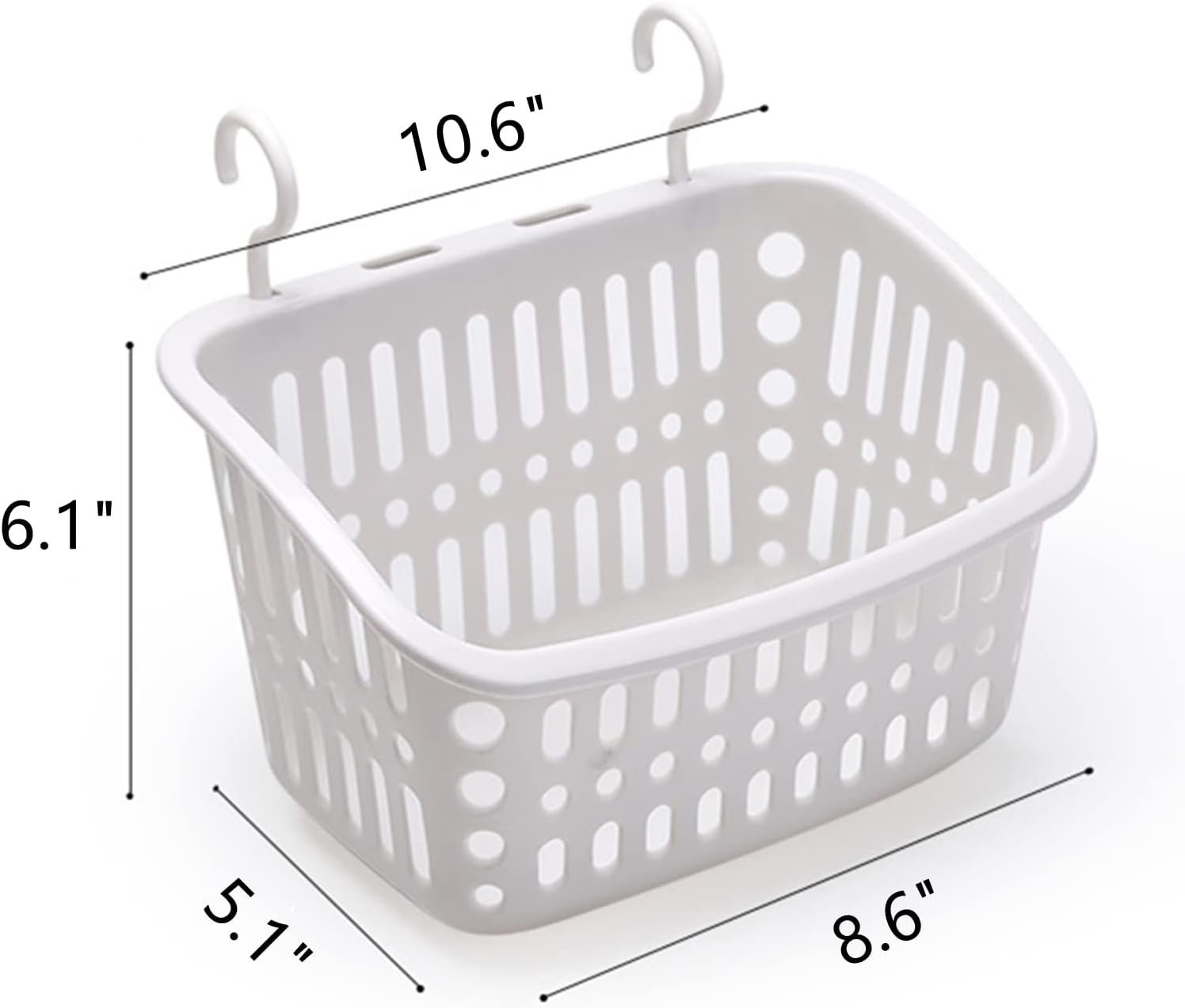 3-Pack Grey Plastic Hanging Shower Baskets 10.6-Inch - Image 2