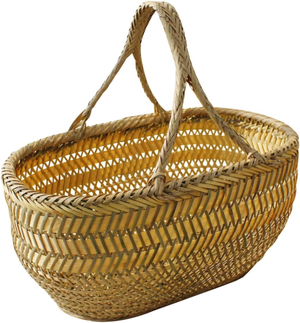 Bamboo Hand Shopping Basket with Handle