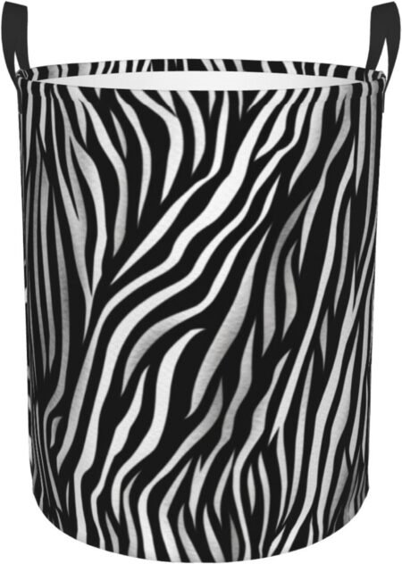 Small Zebra Print Waterproof Foldable Laundry Hamper