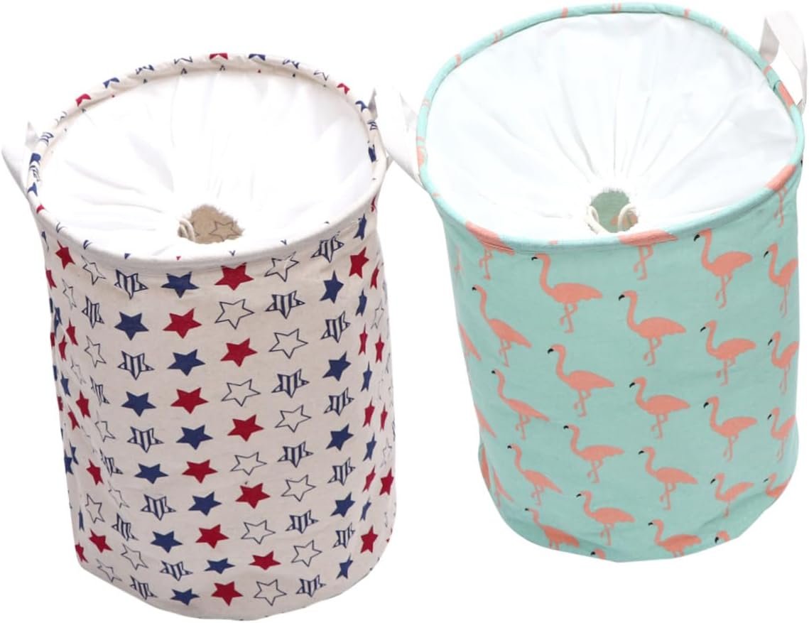 2-Pack Star Pattern Foldable Laundry Baskets