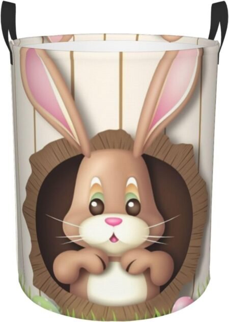 Medium Easter Bunny Foldable Laundry Basket with Handles