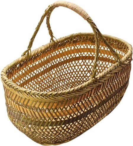 Handwoven Vegetable Shopping Basket Wicker