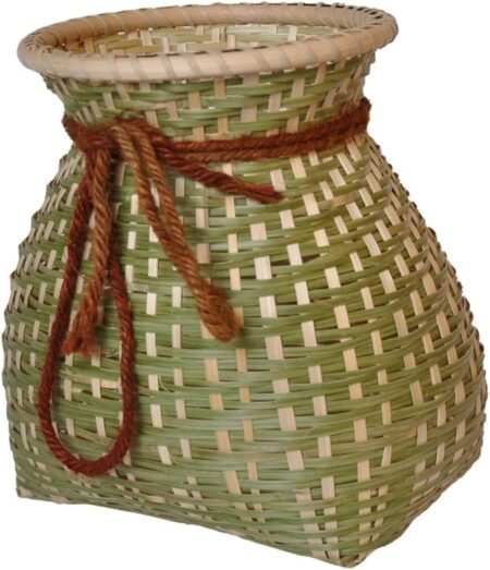 Rustic Woven Storage Basket Vintage Flower
