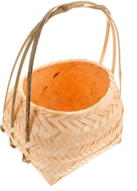 Decorative Woven Egg Holder Basket with Handle