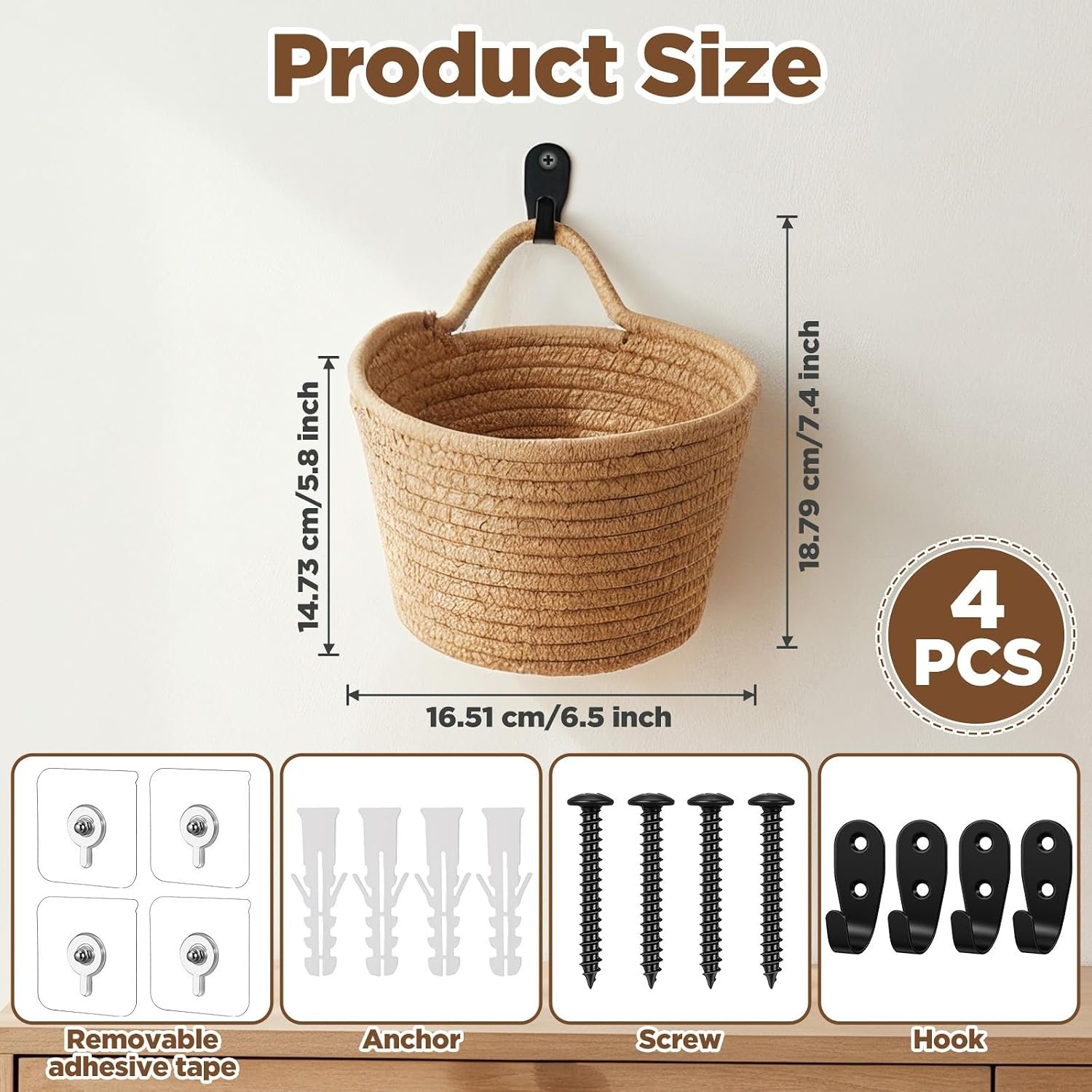 Fabric Wall Hanging Basket - Image 2