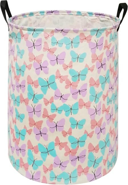 Butterfly Canvas Waterproof Collapsible Storage Hamper