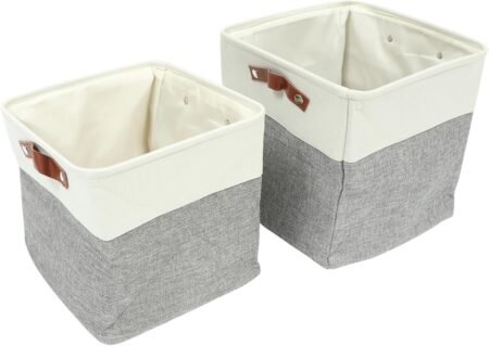 2-Pack Foldable Cloth Storage Baskets for Laundry