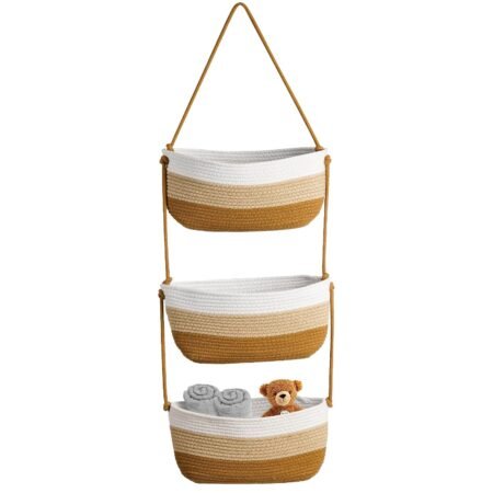 Over Door Hanging Basket Nursery White & Beige