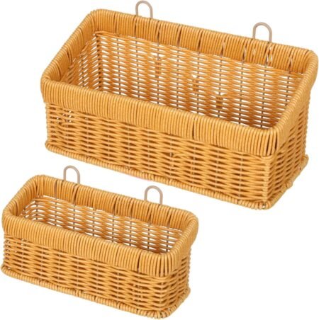 2-Pack Woven Wall Hanging Baskets 11 & 8.7 Inch