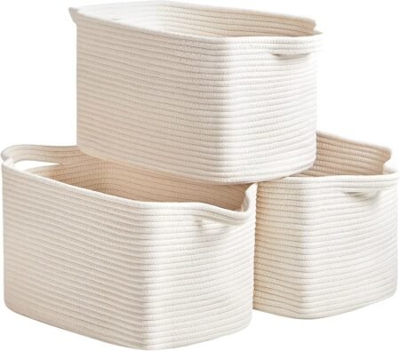 Cotton Rope Storage Basket Sturdy Woven
