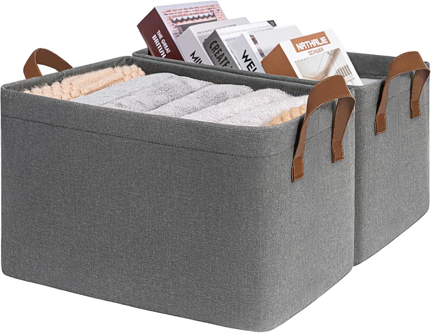 2-Pack Large Storage Baskets for Shelves & Closet