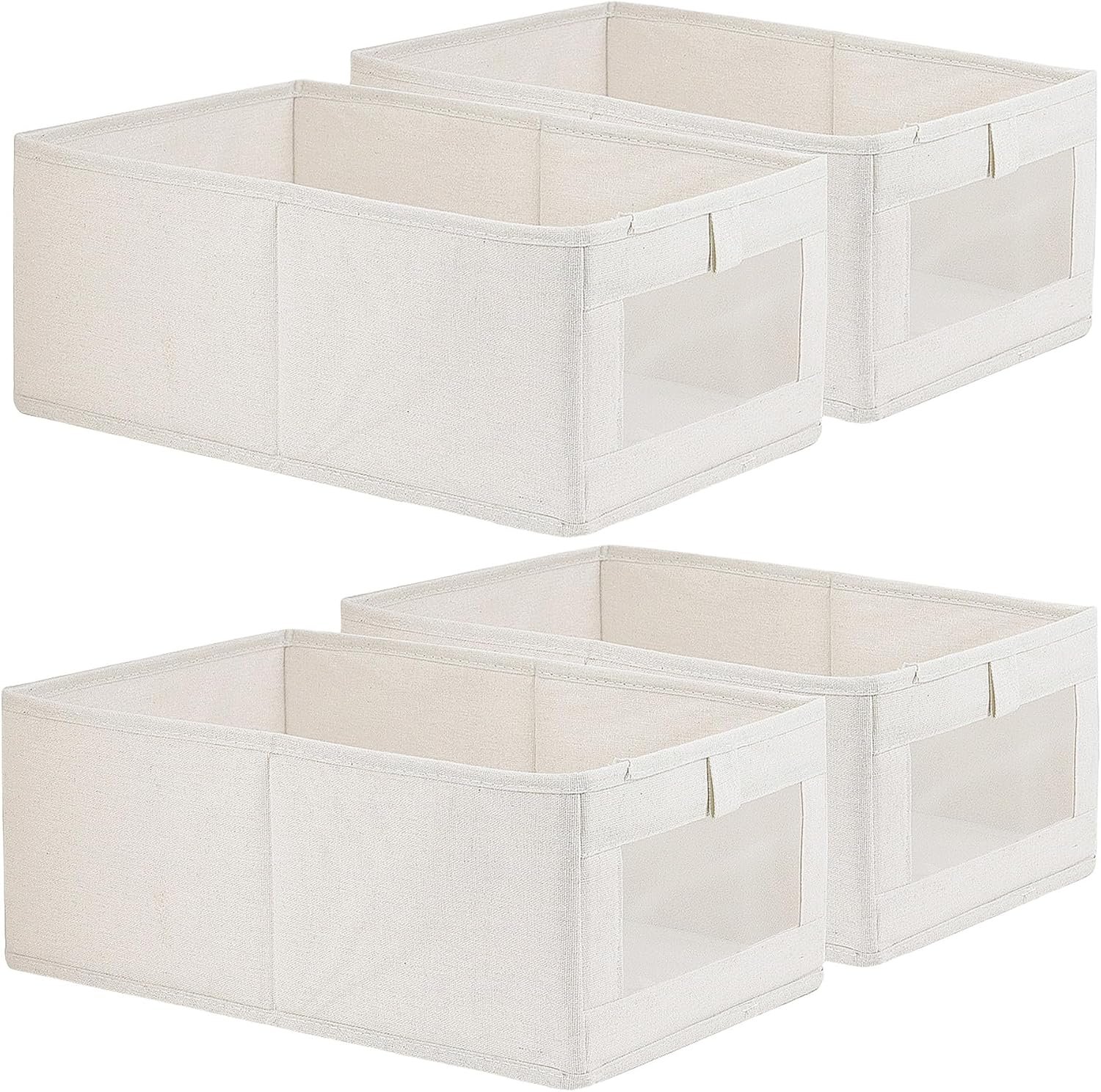 4-Pack Linen Storage Bins with Windows